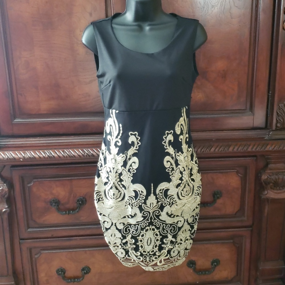 Sexy Black and Gold Dress